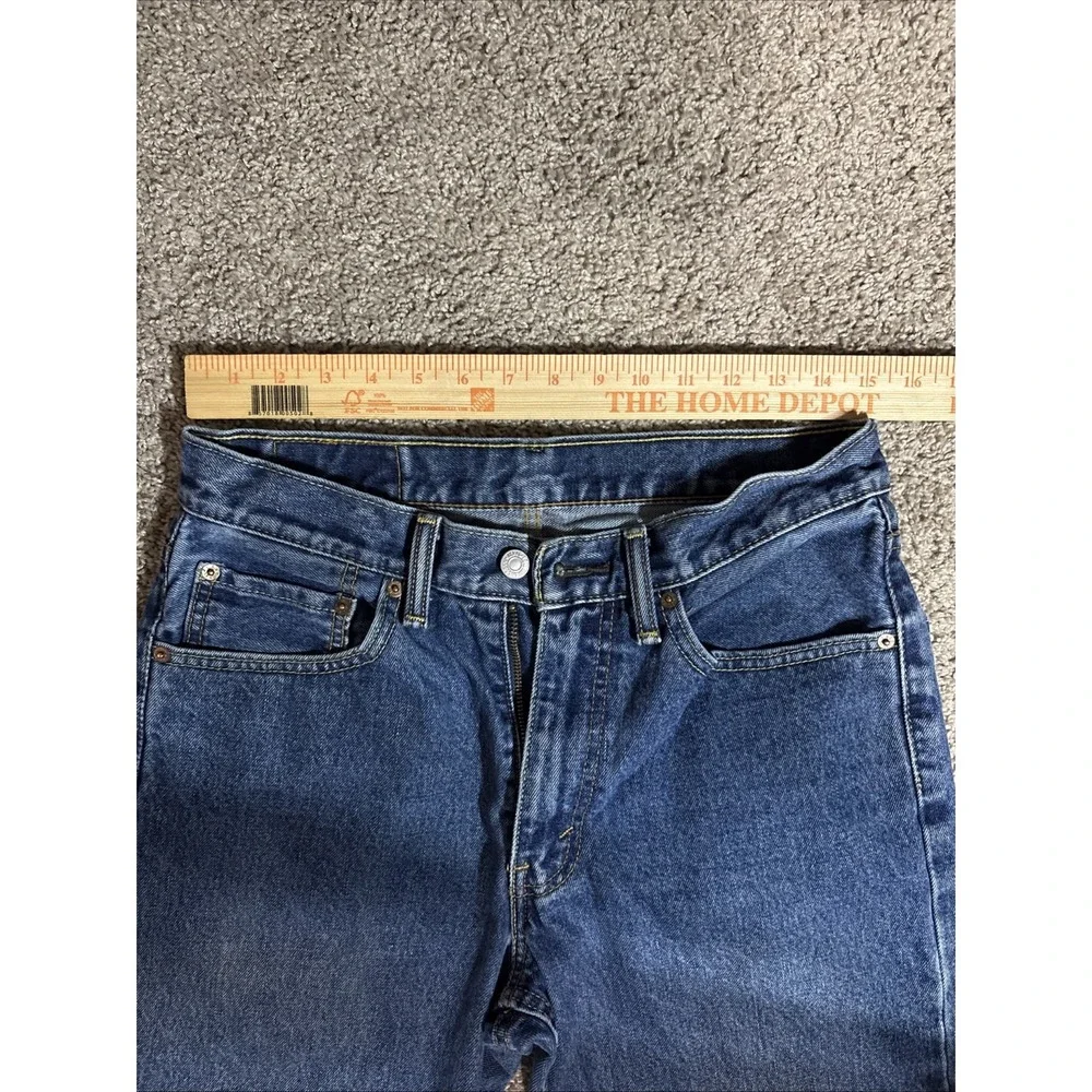 Levis 550 Regular Fit Jeans Mens 30x28 Blue Medium Wash Frayed Raw Hem Denim